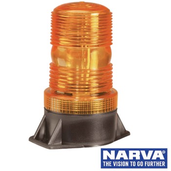 NARVA LED Guardian Quad Flash Strobe Light, Flange Base - Amber